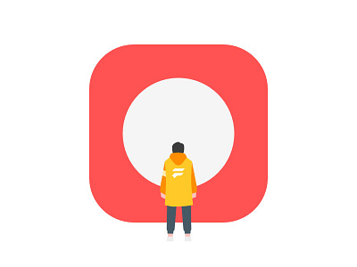 New Journey app icon circle design flat illustration journey people rounded simple vector