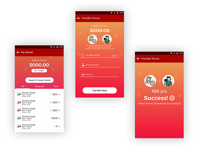 Wallet UI Designs branding creative design gradient mobile app ui mobile wallet points travelapp ui ui ux ux wallet