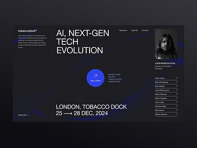 AI Tech Conference – UI/UX Concept ai app artificial inteligence buy concept conference creative dark idea minimal modern speaker tech tickets tobacco ui uiux ux web webdesign