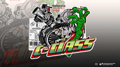 C-CLASS MOTOCUSTOM ARTWORK art branding design graphic graphic design illustration logo moto motoclassic motorsport vector zombie