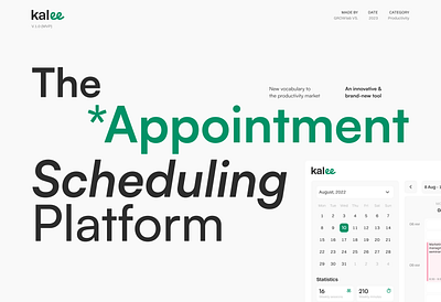 Kalee - Appointment Scheduling Platform | UX/UI Design app design calendar case study mobile app product design ui design uiux user interface ux web design