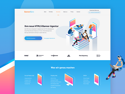 Website sneak peek for the BannerBüro! agency creative creativework design digital digitaldesign friendventure mockup ui user experience user interface ux ux design webdesign website