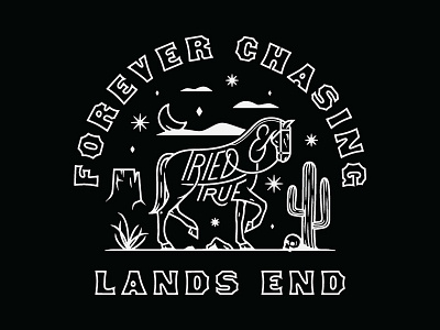 Forever Chasing Lands End art direction badge design custom type dribbble illustration lettering monoweight illustration typography