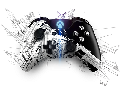 XBOX: Skin - Vecturbo02B abstract controller design game gaming microsoft robotic skin xbox