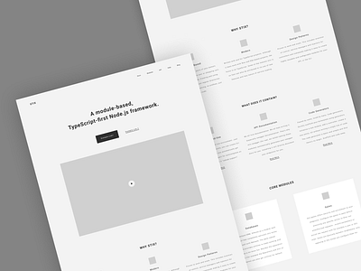 Stix Wire black and white content strategy design process developers documentation framework high fidelity homepage minimal stix typography ui ux wireframe