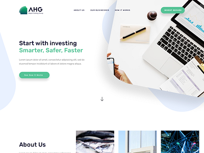 Alayahdi Holding Group's Website [Homepage] design flat illustration logo typography ui ux web