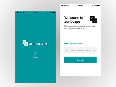 Location Specific Legal App - High Fidelity Wireframe app boston branding button confirm cta desktop drop down high fi iphone loading screen location logo mobile navigation onboard ui ux web