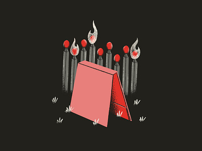 INKTOBER 28 - TENT forest inktober matchbook tent