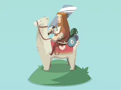 The Great Melon Knight & His Steed illustration llama sketch vector
