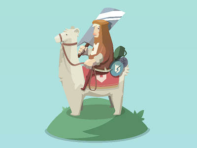 The Great Melon Knight & His Steed illustration llama sketch vector