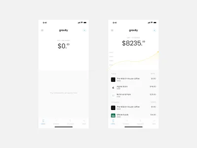 Gravity Banking App bank banking app cryptocurrency design finance ignite sketch ui uidesign