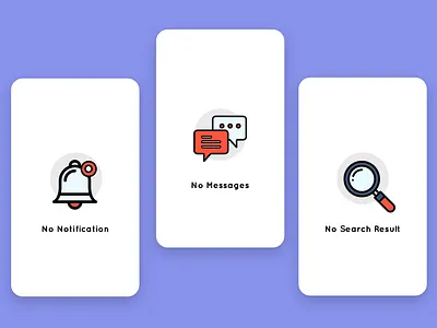 Empty status screens UI Design !!! art creative design empty ui icon iconography illustrations message notification search ui ux vector