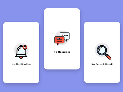 Empty status screens UI Design !!! art creative design empty ui icon iconography illustrations message notification search ui ux vector