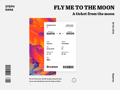 Fly me to the moon daily design layout typography ui ux web