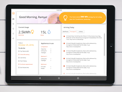 DailyUI #021 - Home Monitoring Dashboard dailyui dailyui021 design home monitoring dashboard tablet tablet app tablet design ui uidesign ux