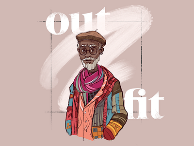 Artsy Outfit Illustration artist bright character clothes design digital art graphic design illustration illustrator man outfit typography walk