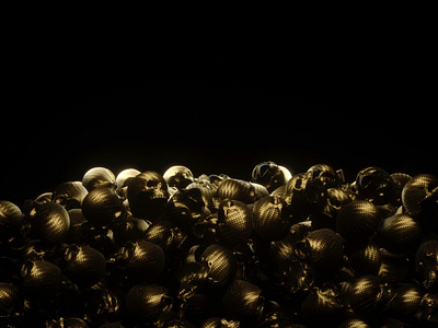 Skulls 3d 3d art 3d artist c4d catacombs cinema 4d composition design gold lightning render skull