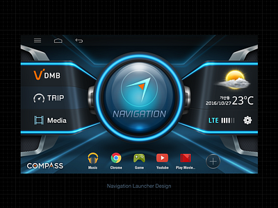 Navigation Launcher Design B car launcher motor navigation ui ui ux ui design