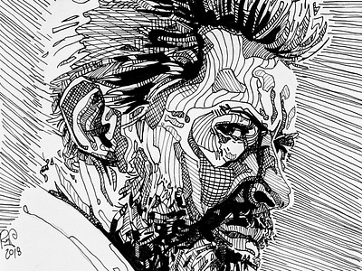 Logan illustration inktober line art pen and ink portrait wolverine xmen