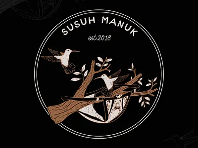 Susuh Manuk badge bird bird illustration branding classic design handrawing handrawn illustration nature nest outdoors rustic tee design tee shirt tee shirt tree vector vintage vintage badge