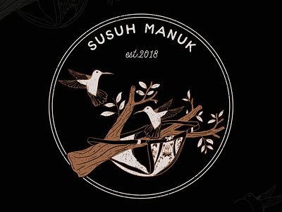 Susuh Manuk badge bird bird illustration branding classic design handrawing handrawn illustration nature nest outdoors rustic tee design tee shirt tee shirt tree vector vintage vintage badge