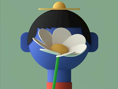 Flower Face 3d abstract characterdesign cinema4d design illustration