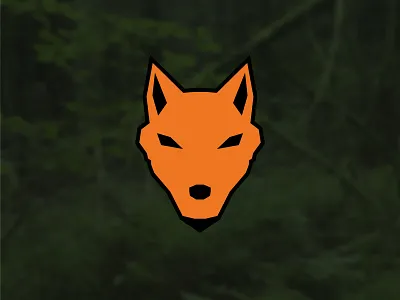 Orange Wolf badge forest logo orange signet wolf wolves
