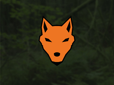 Orange Wolf badge forest logo orange signet wolf wolves