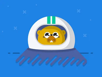 GoGopher Blog Header astronaut cute gogopher gopher illustration platformsh simple space teeth