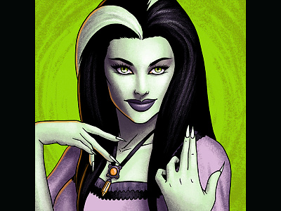 Lily Munster classic digital illustration fan art horror illustration lily munster retro the munsters