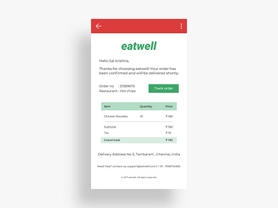 DailyUI #017 - Email Receipt 017 appui dailyui dailyuichallenge email receipt ui uidesign ux