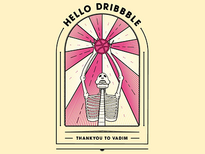 Hello Dribble debut design hello illustration skeleton texture