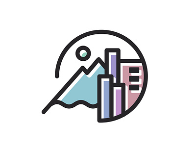 Simple City Icon city icon line drawing minimalist design simple icon