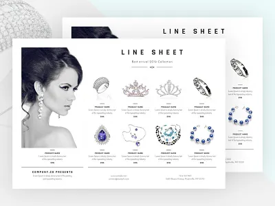 Line Sheet Landscape Template business catalogs clean cool elegant landscape layout line sheet linesheet minimal minimalist modern multiple multipurpose product catalog product sale professional simple template wholesale sheet