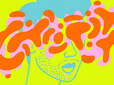 Minor Punishment beard blue character face illustration inktober inktober 2018 man orange pink portrait yellow