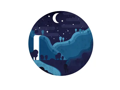 Night Sky Illustration illustration landscape night sky