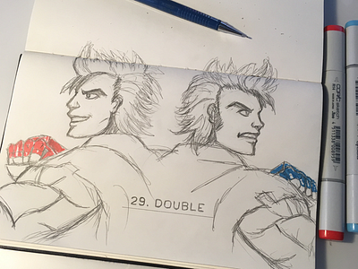 _InktoberDouble billy lee dailydoodle doodle double double dragon double dragon neon illustration inktober inktober2018 jimmy lee sketch