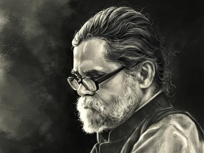 Portrait black white cg cg art concept design art illustration light painting portrait illustration shadows value