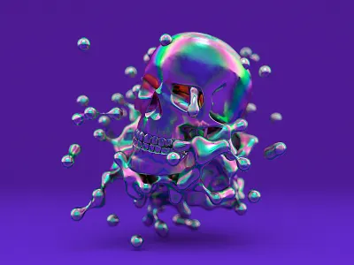 –SkullTears 3d art cinema4d halloween octane octanerender purple skull
