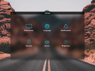 Settings 007 black blur daily ui design desktop gradient icon icon illustration mac preferences settings system ui ux vector web