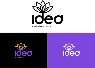 IDEA LOGO dizayn flower i̇dea logo logo siyah vektör white