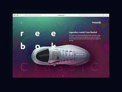 reebok promo concept page brand classic coloful concept mainpage model promo promo site reebok shoe snickers sport ui web