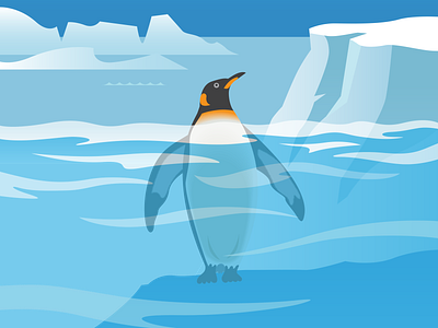 Penguin branding climate design illustration penguin water