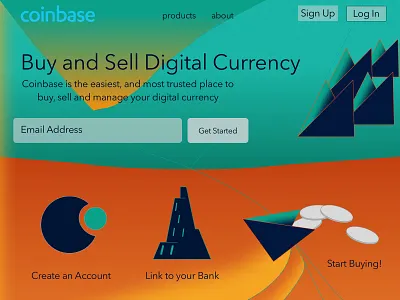Coinbase Landing Page Redesign design illustration landing page landing page design logo sketch ui ux design