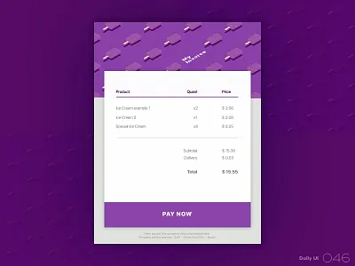 Daily UI #046 046 dailyui invoice