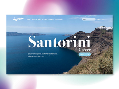 Santorini Landing Page blue branding greece landing design landing page light logo photography santorini travel typogaphy ui ui ux ui ux design ux ux challenge ux design water web web deisgn