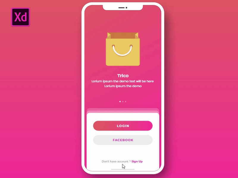 Login/Sign up Screen Interaction 2018 app clean creative clean app design design ios login signin signup trend ui user ux web