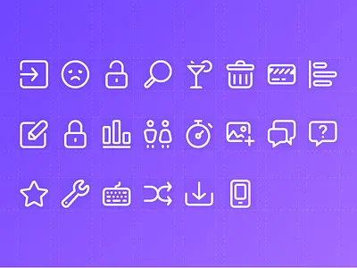 Icon Set - Preview artwork gradient icon icon set icons line purple set stripe stroke