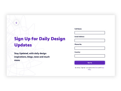 Sign Up Page - DailyUI Design Challenge #dailyui #001 001 dailyui dailyui 001 design flat sign up form ui web