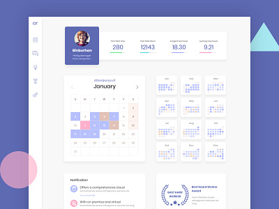 Attendance Manager admin admin dashboard app design calendar app dashboard ui interface layout saas ui ui design ux